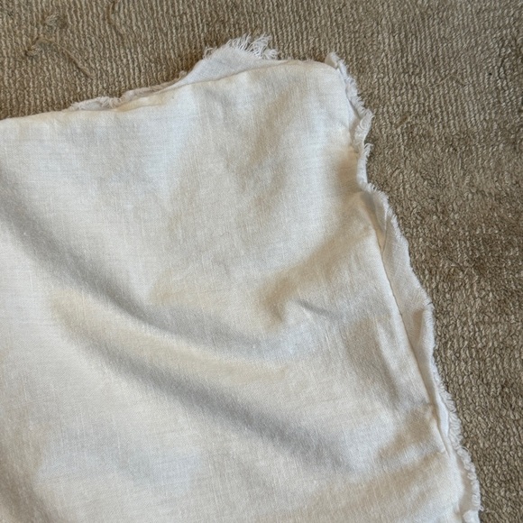 Hearth & Hand White Raw Edge Trim Cotton Pillow Sham Standard Size - Picture 2 of 6